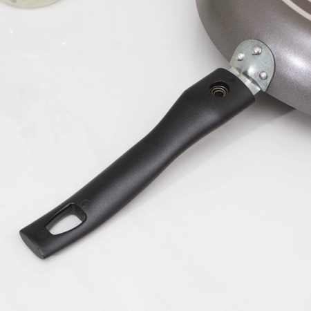 Pan -Discovery, d = 24 cm, glass cover, removable handle, anti -stick coating, gray color-4