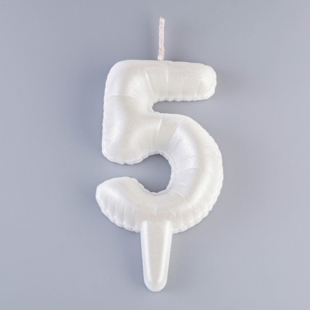 Candle in the "balls" cake, number "5", pearl, 5.5 cm-2