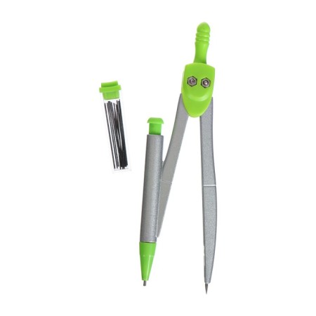 Ready of 7 items (compasses, barrels, eraser, ruler-15 cm, 2 squares, barrier), in a plastic penalty-1