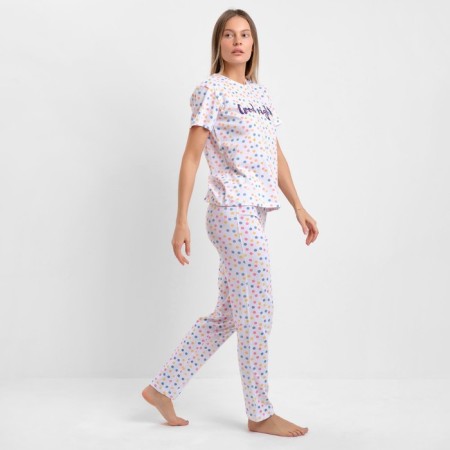 Female home set (T -shirt/pants), white color, size 52-4