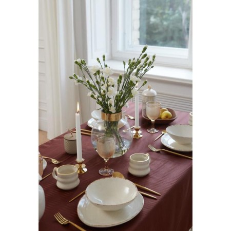 The tablecloth "Ethel" Shine 150*220 +/- 3cm, central chocolate, pl. 192 g/m2, hl with VGMO-9