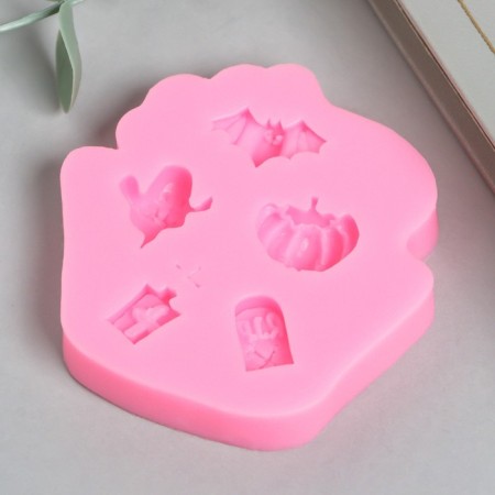 Mold Silicon "Halloween attributes" 5 items 7.5x7.8 cm-1