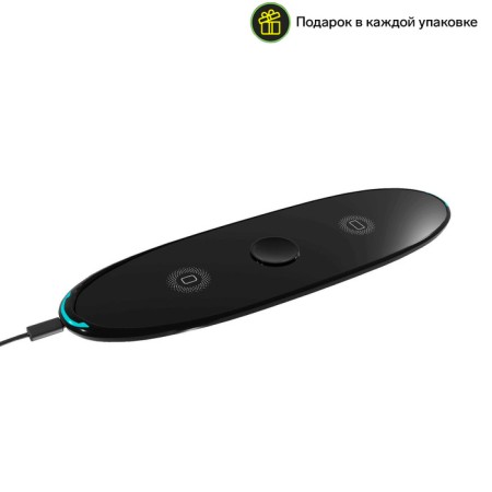 Wireless charger More Choice CW12, 2B1.10V, Type-C cable, backlight, black