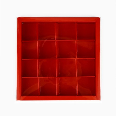 Box for 16 sweets with cells "Snow houses", 19 x 19 x 3 cm, New Year-2