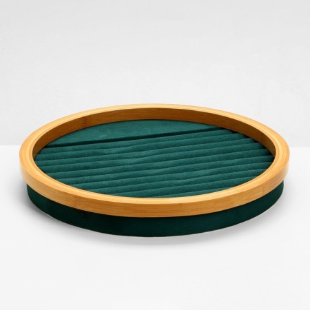 Standing for the rings "Style" 11 stripes, circle, wood, 30 × 30 × 5 cm, green color-3