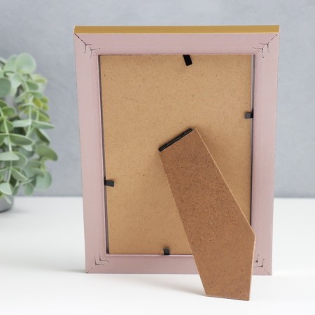 Photo frame Plastic 10x15 cm "Enemy stripes" white with gold stroke 18x13 cm-3