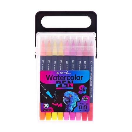 Set of markers 36 colors, bilateral, black case in a plastic penalty-6