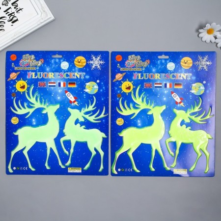 Stick phosphorus "deer" with adhesive pads set 29.5x25 cm-3
