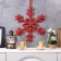 LED figure "Snowflake red" 39 cm, 30 LED, AAX2 batteries (not complete), warm white glow