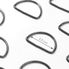Semi -ring for bags, d = 35 mm, thickness - 3.5 mm, black nickel color