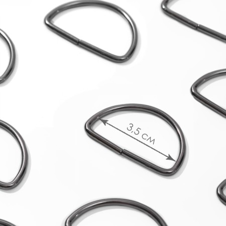 Semi -ring for bags, d = 35 mm, thickness - 3.5 mm, black nickel color
