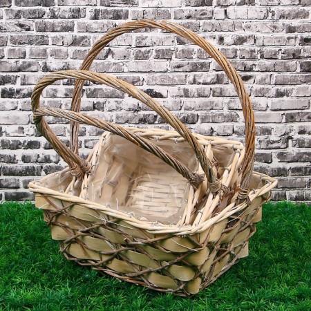 Set of baskets “Crosses”, 3 pcs: 32 × 25 × 13/37 cm, 26 × 18 × 12/33 cm, 20 × 14 × 9/29 cm-1
