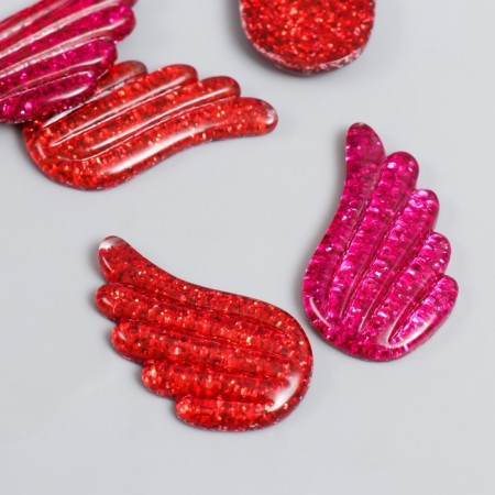 Decor for creativity plastic "Brilliant wings" red-pink 2.2x3.3 cm-3