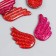 Decor for creativity plastic "Brilliant wings" red-pink 2.2x3.3 cm