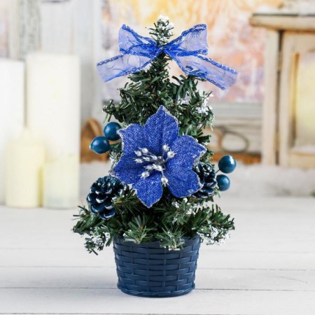 Christmas tree decor "New Year's delight" 20 cm d of the lower tier 12 cm, with snow blue-1