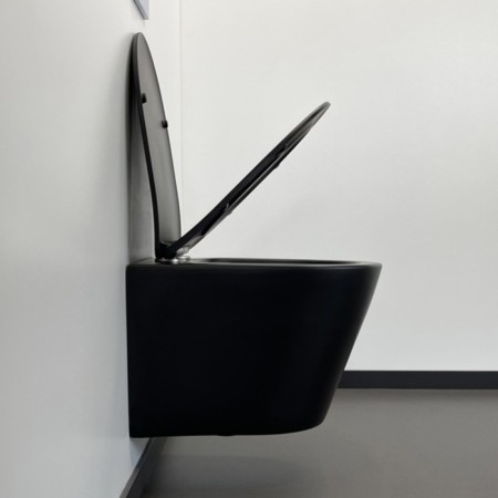 Comforty 105 MV toilet seat, SoftClose duroplast is thin, quick -saturated, black matte color-4