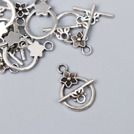 Decor Metal for the creativity of locks "Flower-Pilist" silver 1050m012 2x1.3 cm