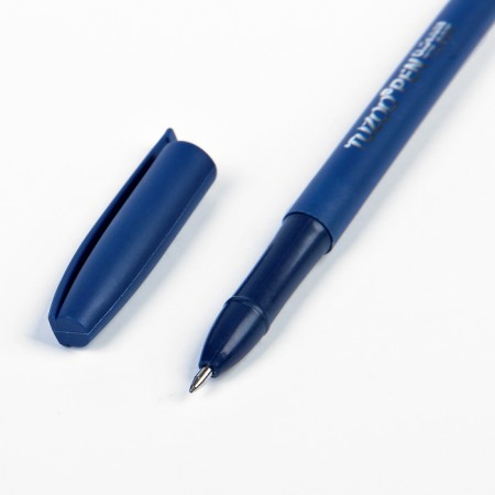 Gel pen, 0.5 mm, blue rod, blue matte body-1