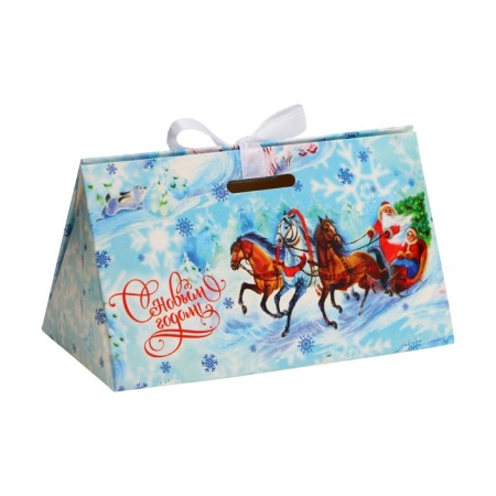 New Year. Bonbonniere, New Year's gift packaging "Troika", 10 × 5.5 × 5 cm.-2