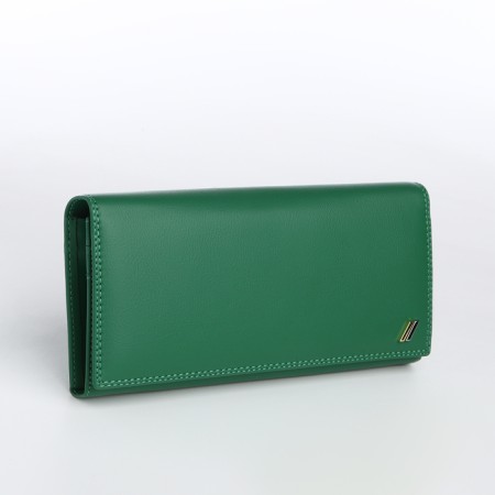 Women's wallet on magnet, green color