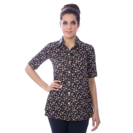 Female blouse, size 44, blue color