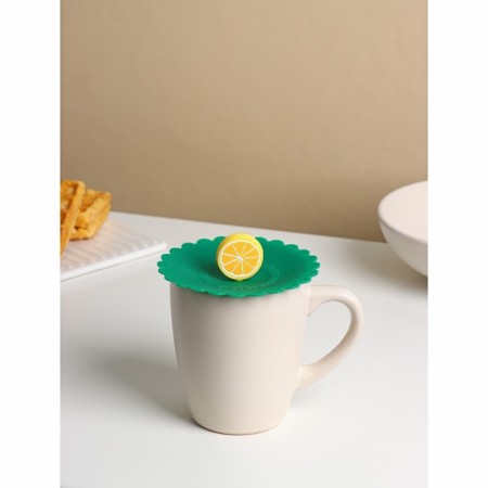 Lid - Silicone shade "Lemon" D = 11 cm, green color-2