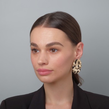 Earrings Metal "Atmosphere" pebbles, color gold-2