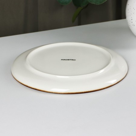 Porcelain dining plate Magistro "Cerera", d = 20 cm, brown color-2