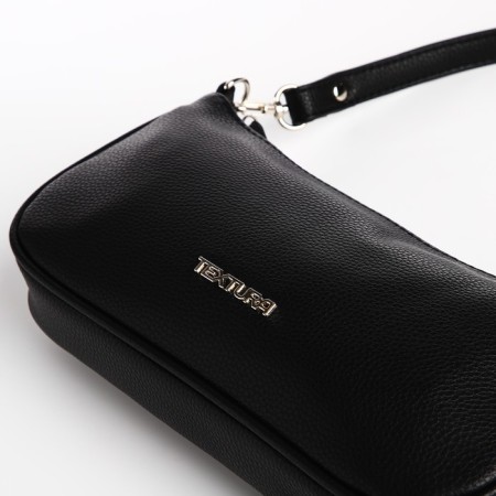 Women's bag Textura, baguette, small size, black color-4