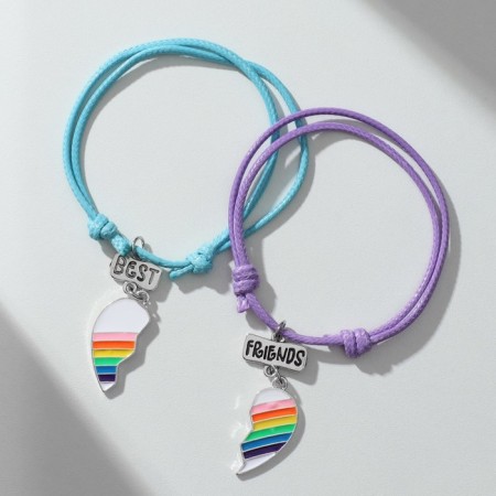 Bracelets "Demetrons" Rainbow in the heart, colored, d = 6 cm-2