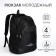 Male backpack on a zipper, 4 outer pockets, black color