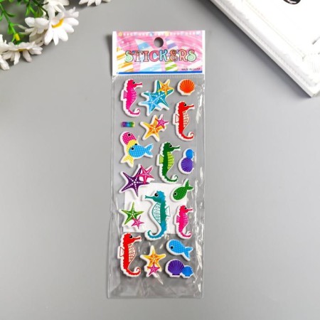 Plastic sticker "Hands and shoes/sea skates" mix 17x7 cm-3