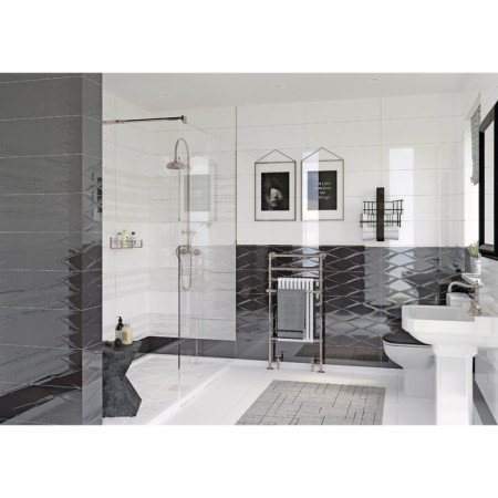 Vegas wall tiles Black relief 25x75 (in package 1.12 m2)-1