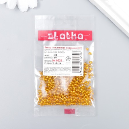 Beads "Zlatka" 08/0, 3 mm, 10 g 0029 Orange-2