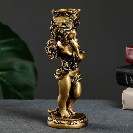 The candlestick "Angel" in the left hand, gold, 14x8x22 cm, for a candle d = 4 cm-2