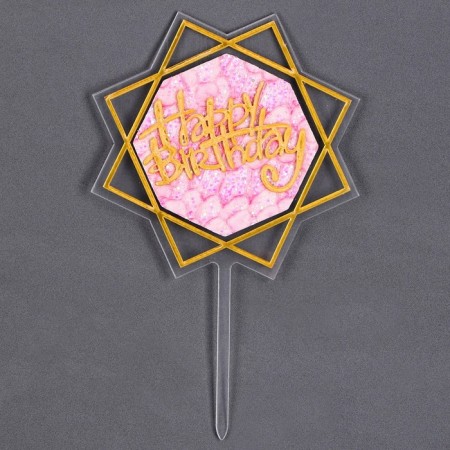 Set for decorating the cake: Topper "Happy Birthday", 1 pc., 10 candles-2