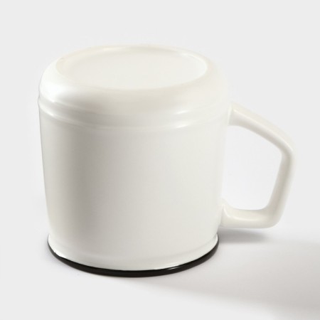 Ceramics mug lid and spoon Moon, 350 ml, white color-2
