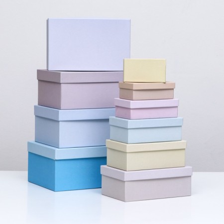 A set of boxes 10 in 1 "Azure", 30.5 x 20 x 13 - 12 x 6.5 x 4 cm-1