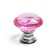 Handle button cappio, pink color "diamond", glass, d = 25 mm