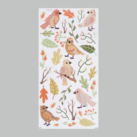 Interior color sticker "Birds and berries" 30x60 cm-3