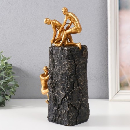 Souvenir Polystone "Mountains choose strong" gold 13x8x28 cm-4