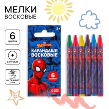 Wax pencils, set of 6 colors, spider-man