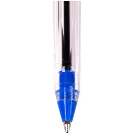 Ballic handle Schneider Tops 505M, 1.0 mm node, light -resistant blue ink for documents, transparent-1