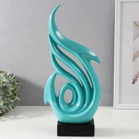 Souvenir Ceramics "Abstraction. Sea arrows" turquoise 7.5x18.5x41 cm-3