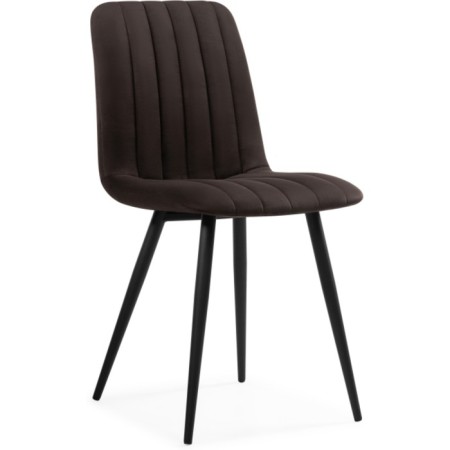 Stool on the metal frame Dani metal/velor, black/brown 43x48x85 cm