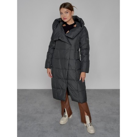 Coat insulated winter female, size 48, dark gray color-4