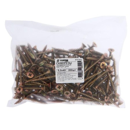 Self -tapping screws universal tundra Krep 5.0x40 mm, yellow zinc, 200 pcs.-1