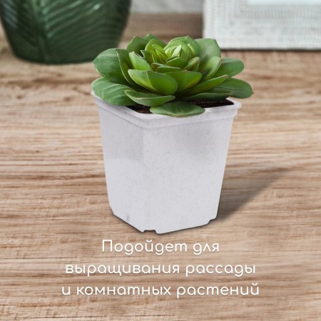 Pot for seedlings, 250 ml, d = 7 cm, h = 8 cm, white-2