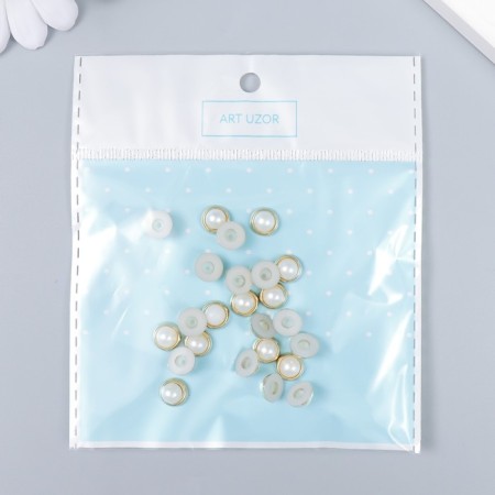 Decor for creativity Plastic "Half -Wash with a rim" set of 25 pcs mix 0.8x0.8 cm-3