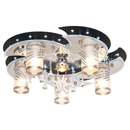 Economic light lamp 5235/5+1bk+CR WT RC WTLED, E14 5x40W, Color Chrome, Black-1